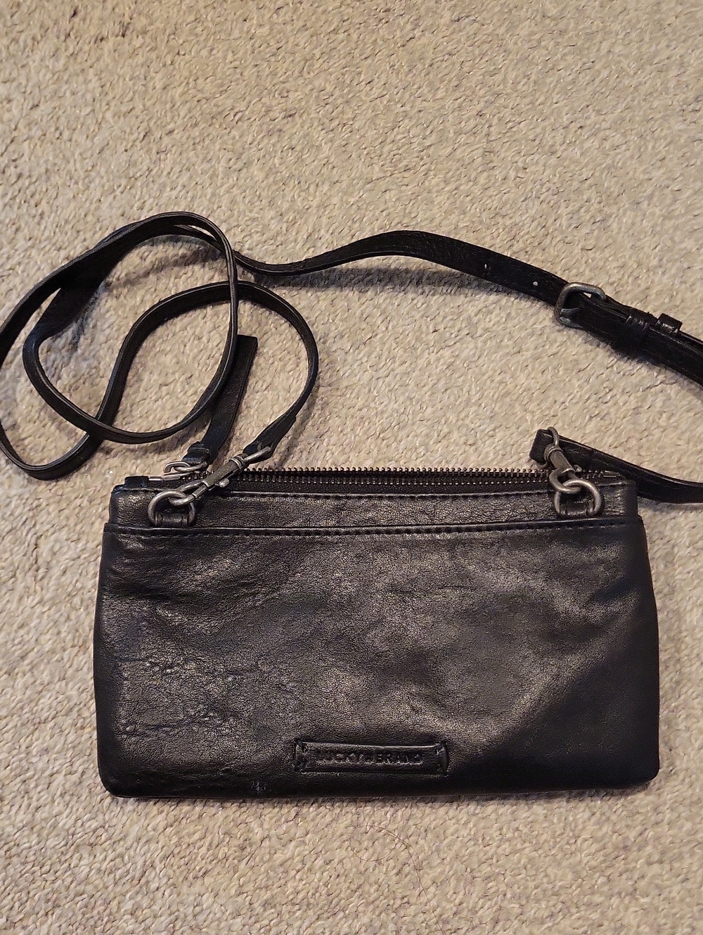 Vintage  Lucky Brand Black Leather Slim Wallet Bag
